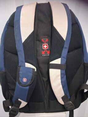 Swiss Tech Black Backpack with Navy and Cream Accents